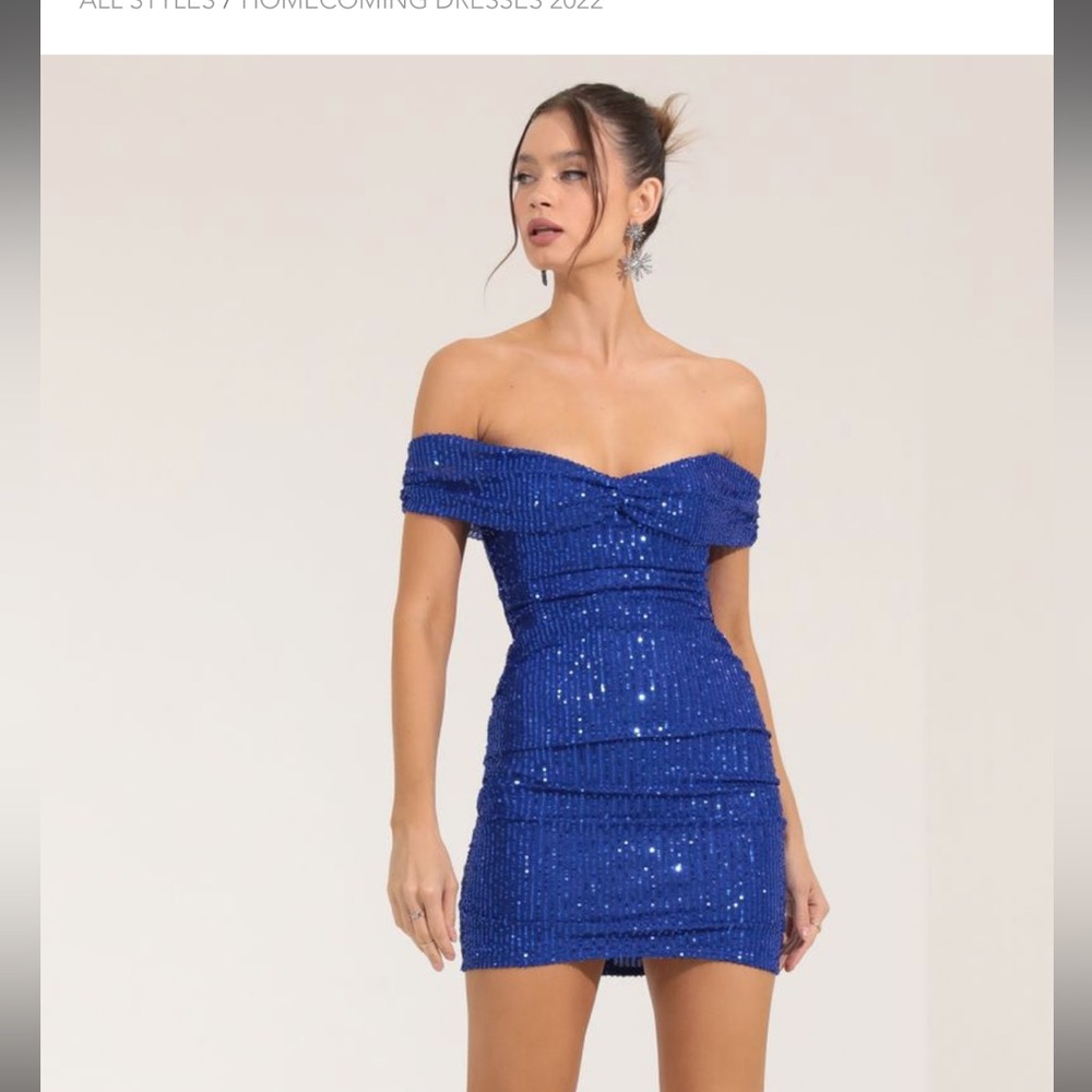 Lucy in the Sky Strapless Blue Sequin Dress